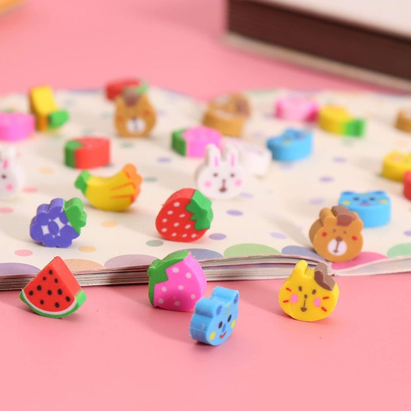 Oomcu 1200 PCS Mini Novelty Erasers,Colored Heart Sea Creature Fruit Vegetable Cake Animal Collection Pencil Eraser for Student Prize Homework Reward Party Favor Gift Filling School Supplies - Image 4